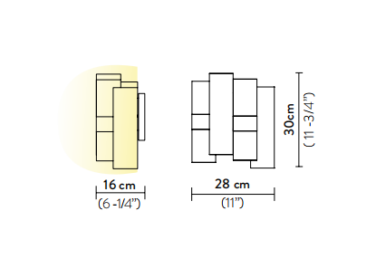 Технические данные и чертежи Настенный светильник модель La Lollo от фабрики Slamp