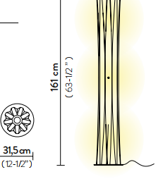 Технические данные и чертежи Торшер  модель Bach XL White от фабрики Slamp