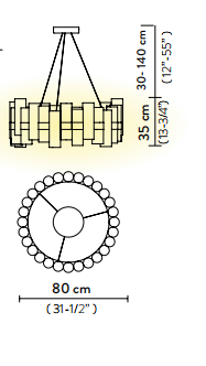 Технические данные и чертежи Люстра La Lollo от фабрики Slamp