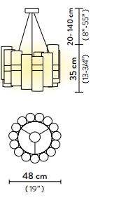 Технические данные и чертежи Люстра Slamp La Lollo M Blue