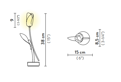 Технические данные и чертежи Настольная лампа Slamp Tulip White