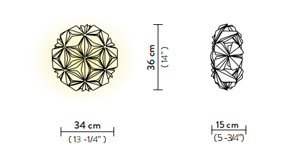 Технические данные и чертежи Потолочные Светильники - La Vie Amber от фабрики Slamp