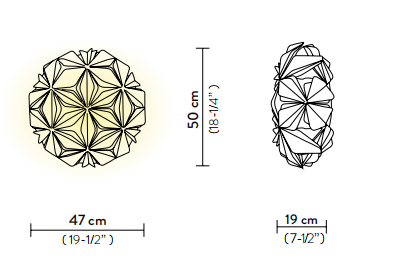 Технические данные и чертежи Потолочные Светильники Slamp - La Vie Blue
