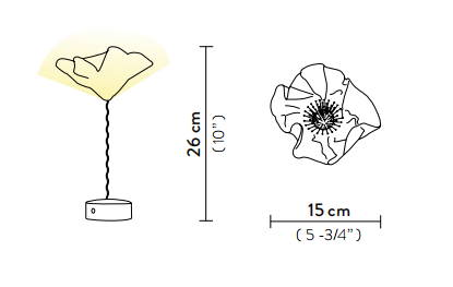 Технические данные и чертежи Настенный светильник Lafleur от фабрики Slamp