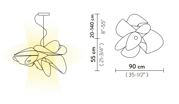 Технические данные и чертежи Люстра  La Belle Étoile от фабрики  Slamp