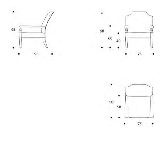 Технические данные и чертежи Кресло King  - коллекция Couture от фабрики Smania