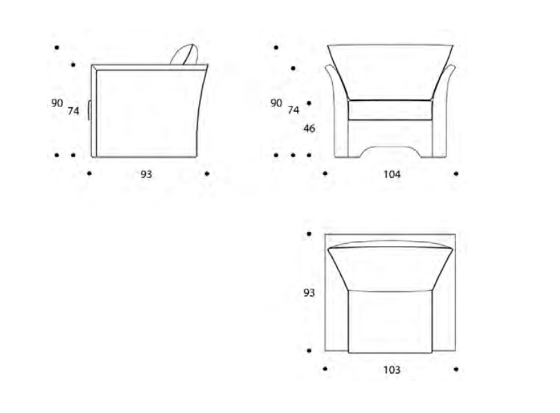 Технические данные и чертежи Кресло Giano от фабрики Smania - коллекция Couture