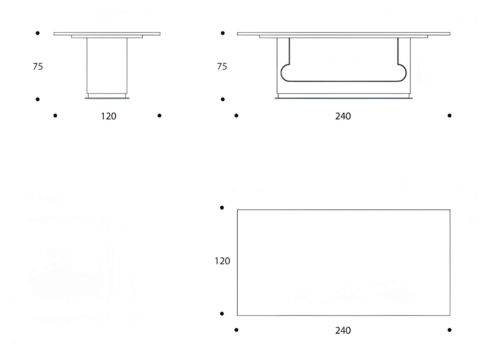 Технические данные и чертежи Тумба под ТВ Smania - Lock