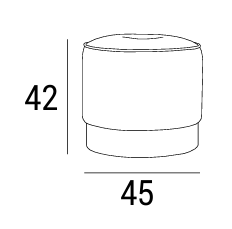 Технические данные и чертежи Круглый пуф  модель Eos Pink от фабрики Domingo Salotti
