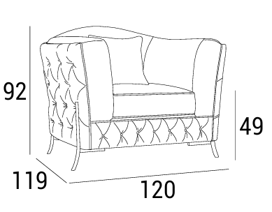 Технические данные и чертежи Кресло Domingo Salotti Nefele