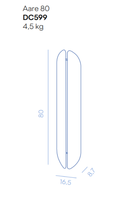 Технические данные и чертежи Бра Aare wall от фабрики De Castelli