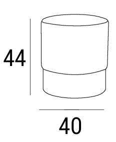 Технические данные и чертежи Пуф модель Chione Orange Pouf от фабрики Domingo Salotti