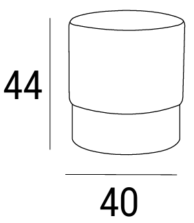 Технические данные и чертежи Круглый пуф  модель Chione Teal Pouf от фабрики Domingo Salotti