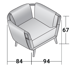 Технические данные и чертежи Кресло модель Gaudì Armchair от фабрики Flou