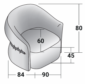 Технические данные и чертежи Кресло модель Madame Butterfly Armchair от фабрики Flou