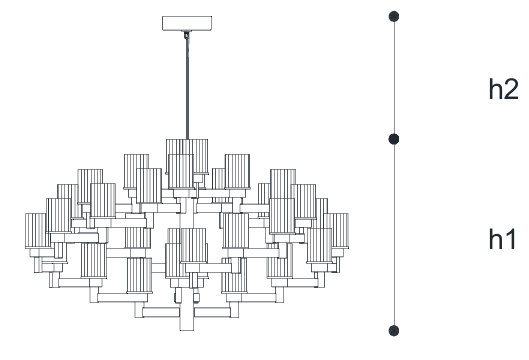 Технические данные и чертежи Люстра ARTU 746/100 фабрики Italamp - Incanto