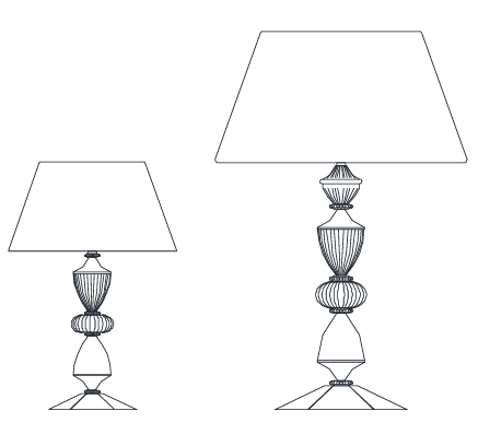 Технические данные и чертежи Настольная лампа AMELIE 8162/LG фабрики Italamp - Incanto
