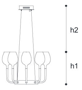 Технические данные и чертежи Подвесной светильник ROSE 3050/8 фабрики Italamp - Incanto