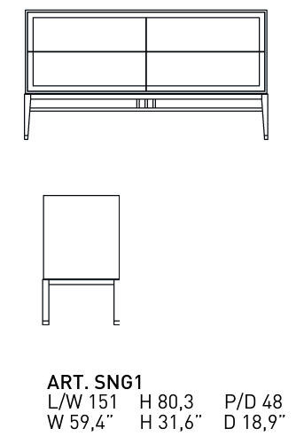 Технические данные и чертежи Мебель для спальни Alivar - Oriental