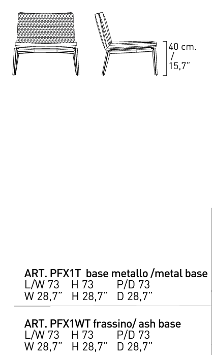 Технические данные и чертежи Кресло Alivar - Flexa PFX1WT