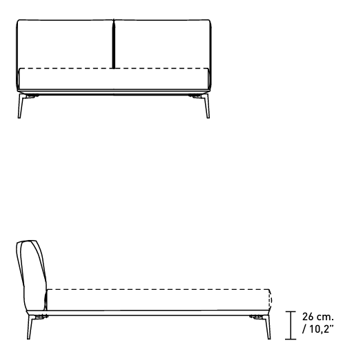 Технические данные и чертежи Кровать Papillon LPA1S Alivar Letto