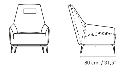 Технические данные и чертежи Кресло Alivar Carol Armchair PCR 1