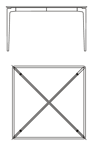 Технические данные и чертежи Стол Alivar Liuto Table TLUQ 150