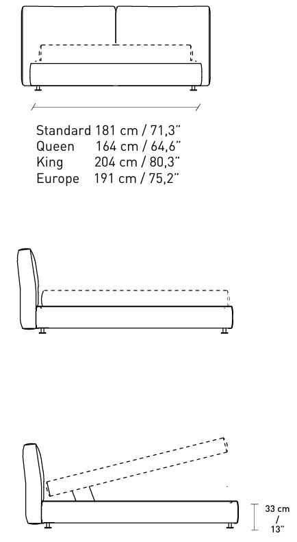 Технические данные и чертежи Кровать Alivar Parsifal Bed LPF1S