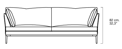 Технические данные и чертежи Диван Alivar Portofino Sofa DPF168