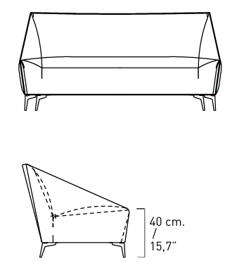 Технические данные и чертежи Диван Alivar Zoe DZO2