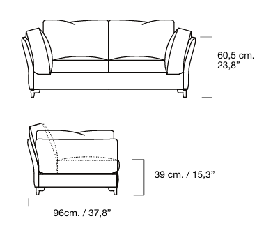 Технические данные и чертежи Диван Alivar Bahia Brown DBH 250