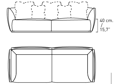 Технические данные и чертежи Диван Alivar Blow DBW 188