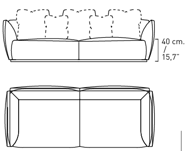 Технические данные и чертежи Диван Alivar Blow Green DBW 214