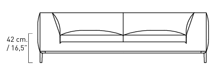 Технические данные и чертежи Диван Alivar Cloud White DCL 216