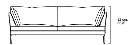 Технические данные и чертежи Диван Alivar Portofino Brown DPF168