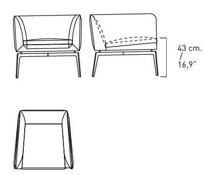 Технические данные и чертежи Кресло Alivar Pady Brown PDY1