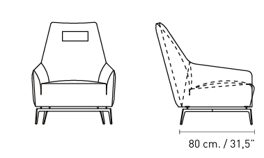 Технические данные и чертежи Кресло Alivar Saffron Carol PCR 1