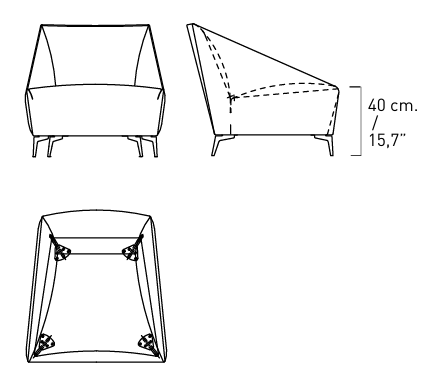 Технические данные и чертежи Кресло Alivar Zoe Brown PZO1