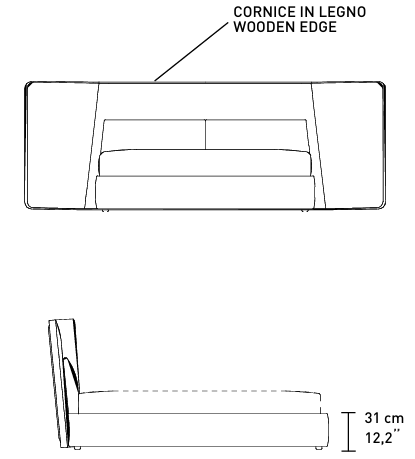 Технические данные и чертежи Кровать Alivar Coventry Gray LCV1S