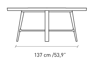 Технические данные и чертежи Стол обеденный Alivar Compass Round TCP180M
