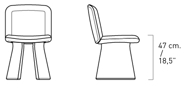 Технические данные и чертежи Стул коллекции Ila SIL 1 от Alivar