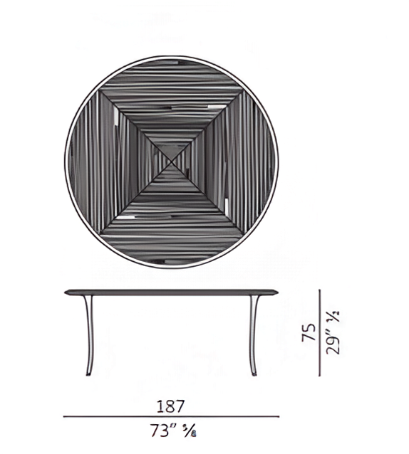 Технические данные и чертежи Стол от фабрики Ceccotti Collezioni модель Extra Large