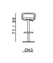 Технические данные и чертежи Барный стул от фабрики Ghidini 1961 модель Hillary Silver