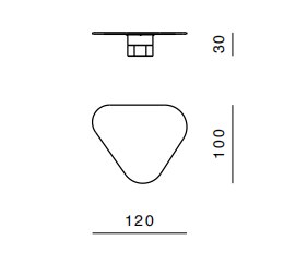 Технические данные и чертежи Журнальный столик от фабрики Ghidini 1961 модель Tria