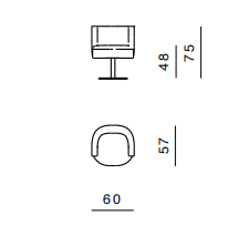 Технические данные и чертежи Кресло Ghidini 1961 Spritz Beige Brown