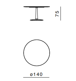 Технические данные и чертежи Журнальный столик от фабрики Ghidini 1961 модель Arnold