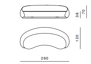 Технические данные и чертежи Диван от фабрики Ghidini 1961 модель Abbracci