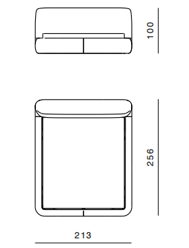 Технические данные и чертежи Кровать от фабрики Ghidini 1961 модель Mambo Orange Velvet