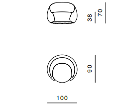 Технические данные и чертежи Кресло от фабрики Ghidini 1961 модель Abbracci