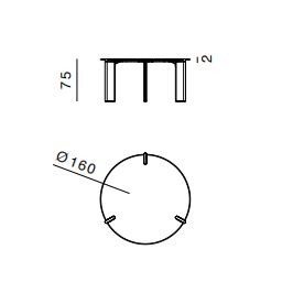 Технические данные и чертежи Стол обеденный от фабрики Ghidini 1961 модель Ottanta